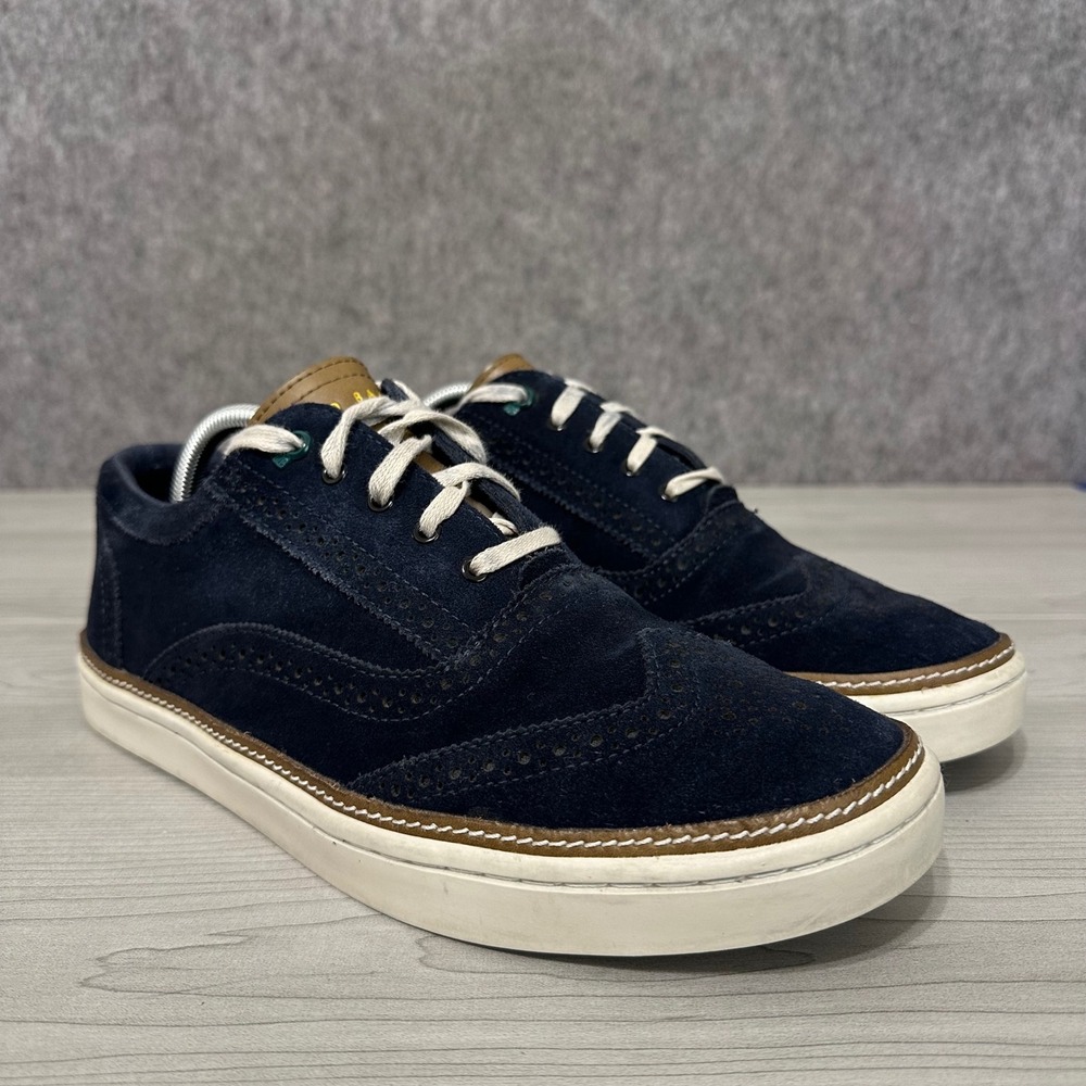 Ted Baker Hapra 3 Oxford Sneakers Mens 10 Navy Blue Suede Brogue‎ Wingtip Casual
